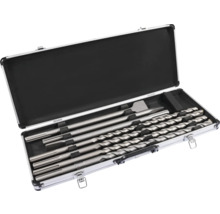 Set de dălți și burghie pentru ciocan rotopercutor în cutie de aluminiu