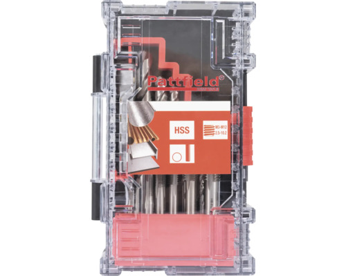 Set de tarozi și burghie Pattfield ERSO Tools în cutie transparentă de plastic
