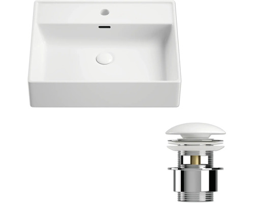 Lavoar ceramic pe blat cu set de scurgere