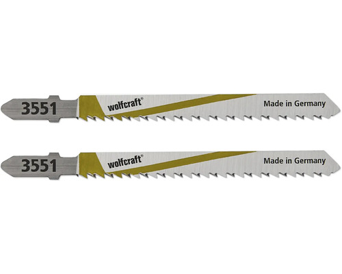 Pânze fierăstrău pendular Wolfcraft 3551 100/75 mm, pentru lemn, pachet 2 bucăți Două pânze de ferăstrău marca Wolfcraft