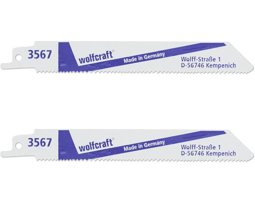 Pânze fierăstrău sabie Wolfcraft 150/130 mm, pentru lemn cu cuie & aluminiu, pachet 2 bucăți Pânze fierăstrău sabie Wolfcraft 150/130 mm, pentru lemn cu cuie & aluminiu, pachet 2 bucăți