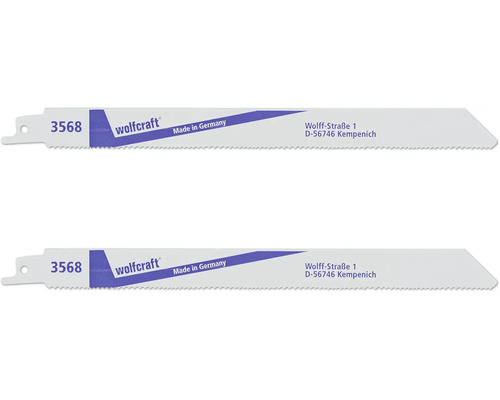 Pânze fierăstrău sabie Wolfcraft 230/210 mm, pentru lemn cu cuie & plastic, pachet 2 bucăți Pânze fierăstrău sabie Wolfcraft 230/210 mm, pentru lemn cu cuie & plastic, pachet 2 bucăți