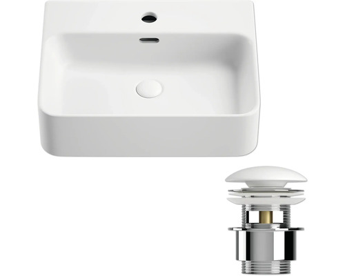 Lavoar aplicat cu preaplin și set de scurgere