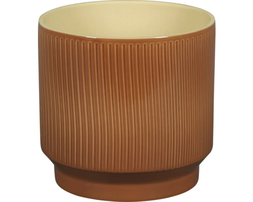 Mască ghiveci Passion for Pottery Salamanca ceramică Ø 17 cm H 15,2 cm teracotă Ghiveci ceramic cu caneluri verticale
