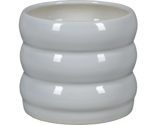 Mască ghiveci Passion for Pottery Burolo ceramică Ø 20 cm H 16 cm alb gri Ghiveci de ceramică cu design striat