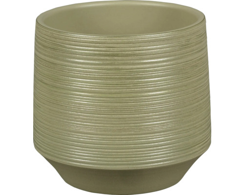 Mască ghiveci Passion for Pottery Sierra ceramică Ø 17 cm H 16 cm auriu Ghiveci de flori ceramic cu model orizontal cu linii
