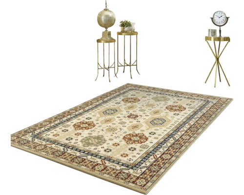 Covor dreptunghiular cu model oriental pe fundal deschis