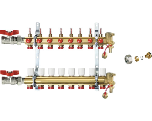 Distribuitor încălzire în pardoseală cu debitmetre și accesorii