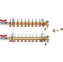 Distribuitor de încălzire prin pardoseală cu debitmetre și valve