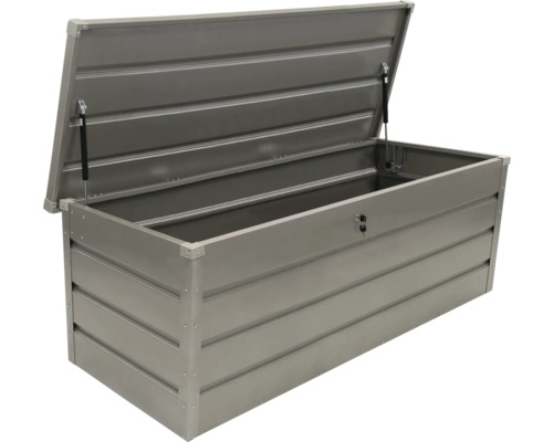 Ladă de grădină metalică deschisă pentru depozitare în exterior