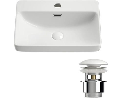 Chiuvetă ceramică cu set de scurgere