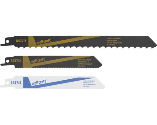 Set pânze fierăstrău sabie Wolfcraft, 3 piese