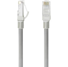 Cablu de rețea gri cu conector RJ45 la ambele capete