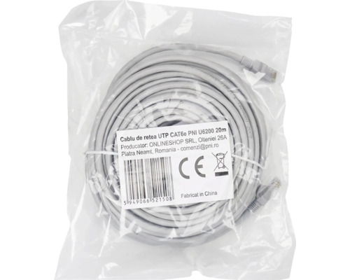 Cablu de rețea UTP CAT6e, 20 metri, în ambalaj