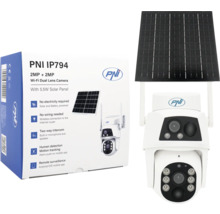 Cameră de supraveghere PNI IP794 cu panou solar și ambalaj