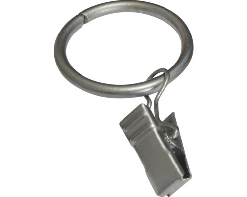 Inele cu clemă Barock argintiu satin Ø 19 mm, set 10 buc.