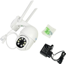 Cameră de supraveghere cu accesorii, inclusiv adaptor de alimentare și material de montaj