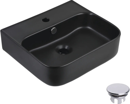 Chiuvetă ceramică neagră cu garnitură de scurgere