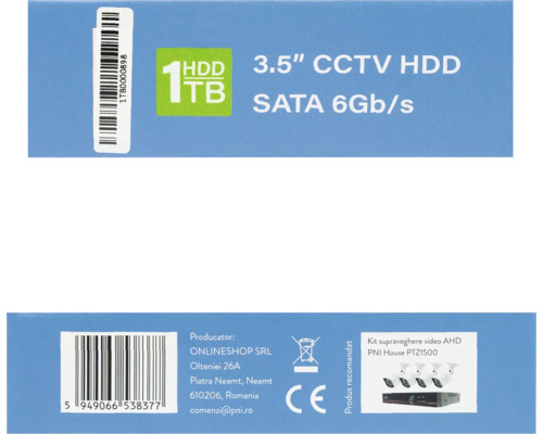 HDD CCTV de 3,5 inch SATA 6Gb/s cu capacitate de stocare de 1 TB