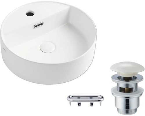 Lavoar ceramic pe blat cu set de scurgere și preaplin