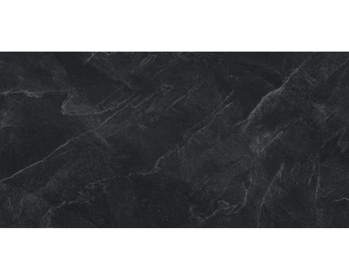 Blat de bucătărie închis la culoare, cu aspect de marmură.