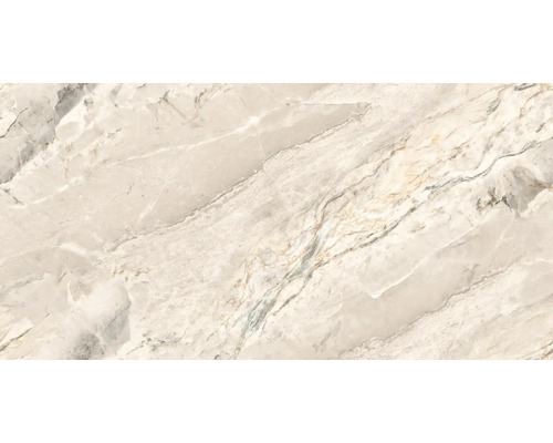 Gresie exterior / interior porțelanată glazurată rectificată Craft Crema 60x120 cm Faianță bej cu aspect de marmură pentru interior