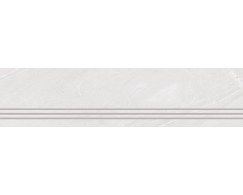 Treaptă gresie rectificată Bonita Light 30x120 cm Placă de scară albă cu trei caneluri