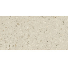 Prim-plan cu o placă de podea cu model de terrazzo.