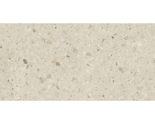 Prim-plan cu o placă de podea cu model de terrazzo.