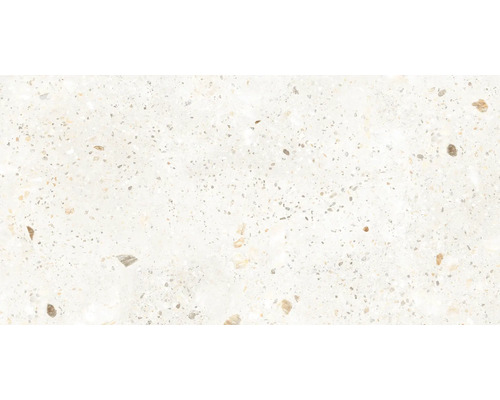 Gresie exterior / interior porțelanată glazurată rectificată Lilarc Bianco 60x120 cm Placă de podea deschisă la culoare cu model pătat