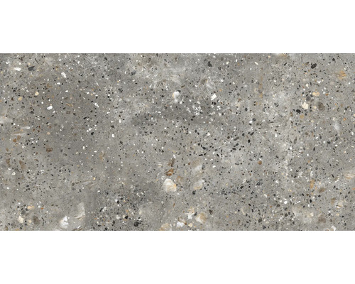 Gresie exterior / interior porțelanată glazurată rectificată Lilarc Gris 60x120 cm Placă ceramică porțelanată gri cu finisaj pătat