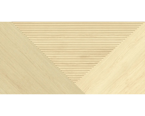 Placă decorativă cu aspect de lemn și model geometric