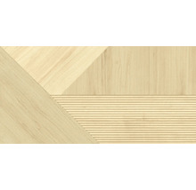 Placă decorativă cu aspect de lemn și model geometric