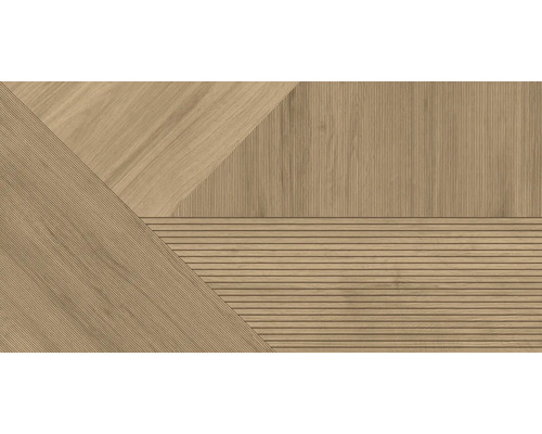 Gresie exterior / interior porțelanată glazurată rectificată Woody Brown 80x160 cm Placă decorativă cu structură de lemn și modele diferite