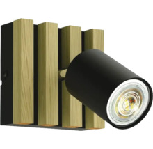 Lumină de perete cu aspect de lemn și spot LED