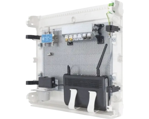 Distribuitor multimedia cu router și diverse conexiuni