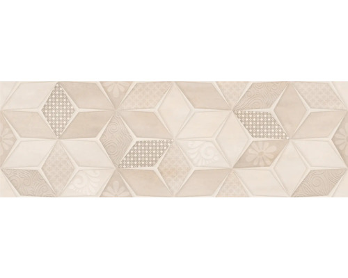 Faianță decorativă rectificată Camar Crema 30x90 cm Placă decorativă de perete cu motive geometrice și florale