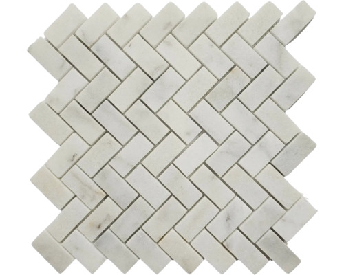 Placă de mozaic din marmură cu model herringbone