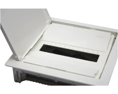 Tablou de distribuție încastrat cu capac deschis pentru instalații electrice