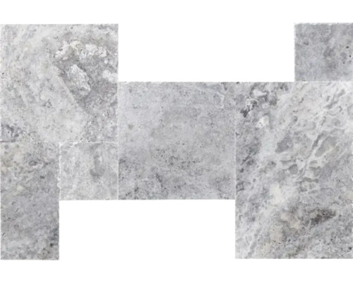 Travertin Silver Tumbled FP 40,6x61 cm Model de plăci de travertin