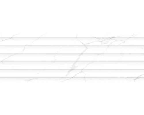 Placă de perete albă cu aspect de marmură și structură canelată