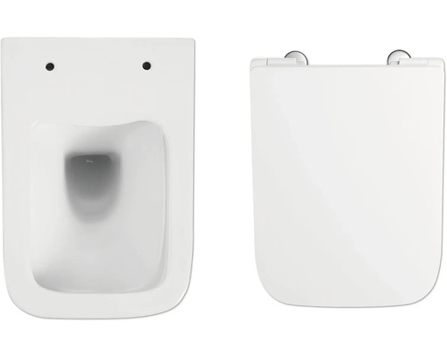 WC suspendat și capac WC din ceramică