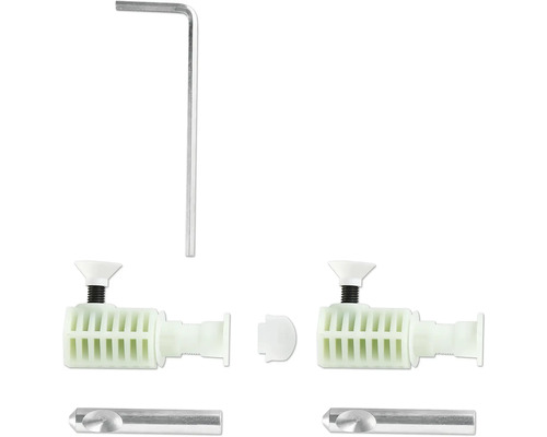 Set conectori pentru mobilă cu cheie Allen, conectori din plastic și știfturi metalice