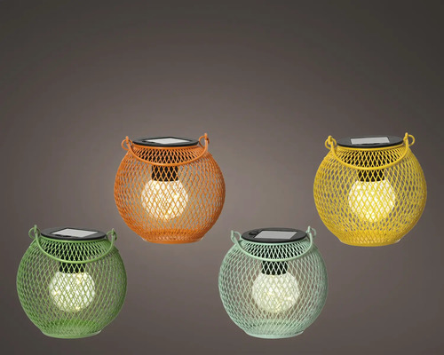Felinar Solar Lumineo din metal alb cald modele diferite