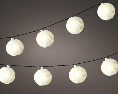Ghirlandă Lumineo Solar din nailon alb cald