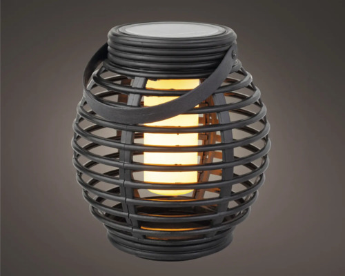 Felinar Solar Lumineo din plastic alb cald