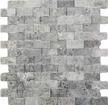 Plăci de mozaic din piatră naturală gri, cu aspect de cărămidă