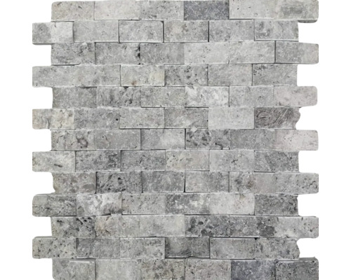 Plăci de mozaic din piatră naturală gri, cu aspect de cărămidă