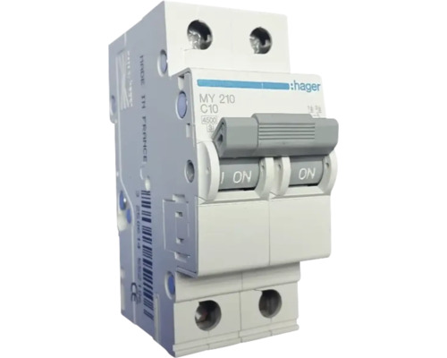 Întreruptor automat Hager 2P 10A 4,5kA, curbă C