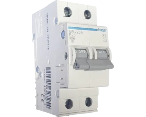 Întreruptor automat Hager 2P 25A 4,5kA, curbă B